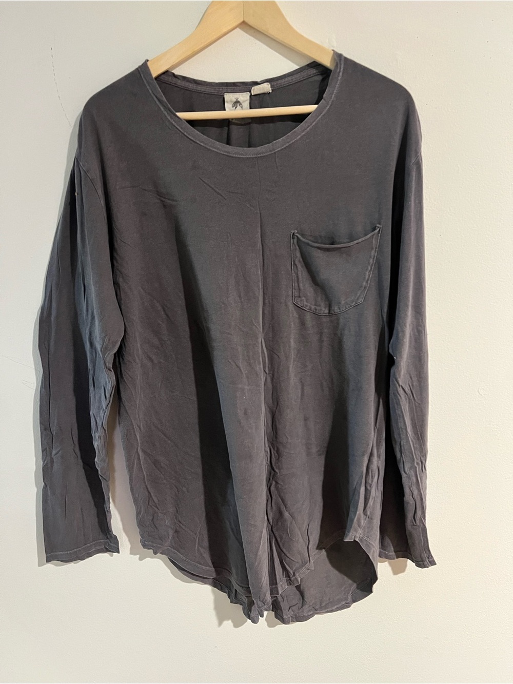 Washed Long Sleeve Pocket Top - urban outfitters feathers label